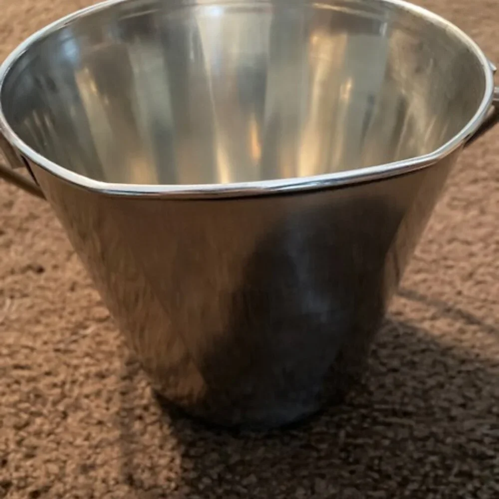 Advance Pet Product Stainless Steel Flat Bucket, 1 Quart Flat